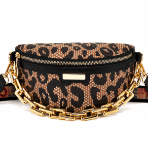 Sac banane léopard femme marron clair