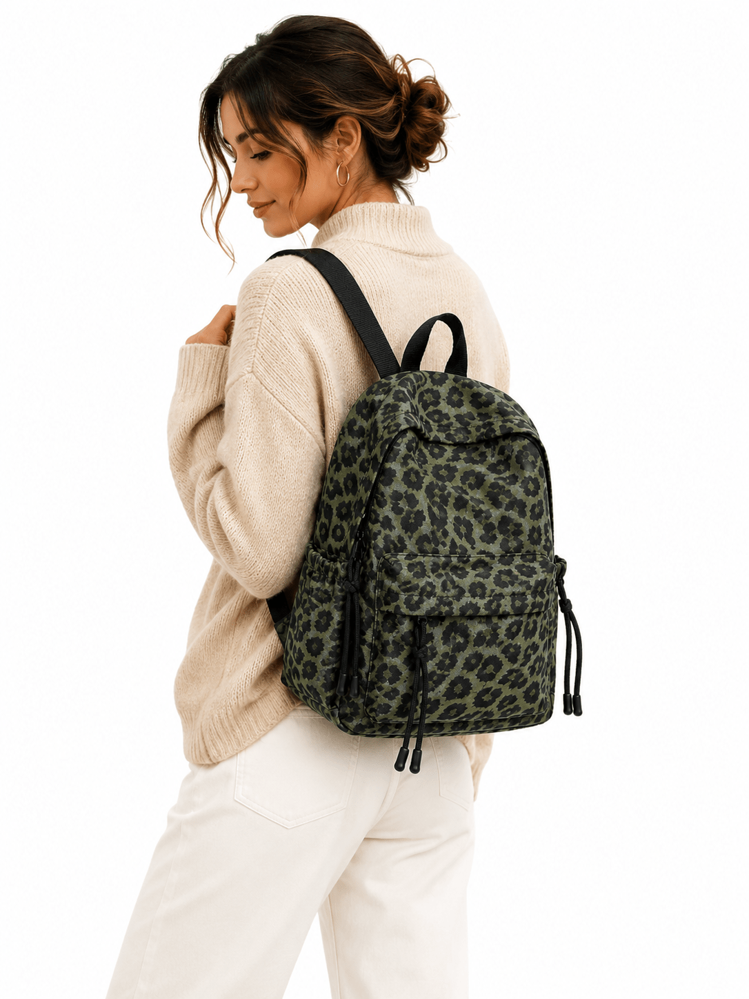 sac léopard motif vert