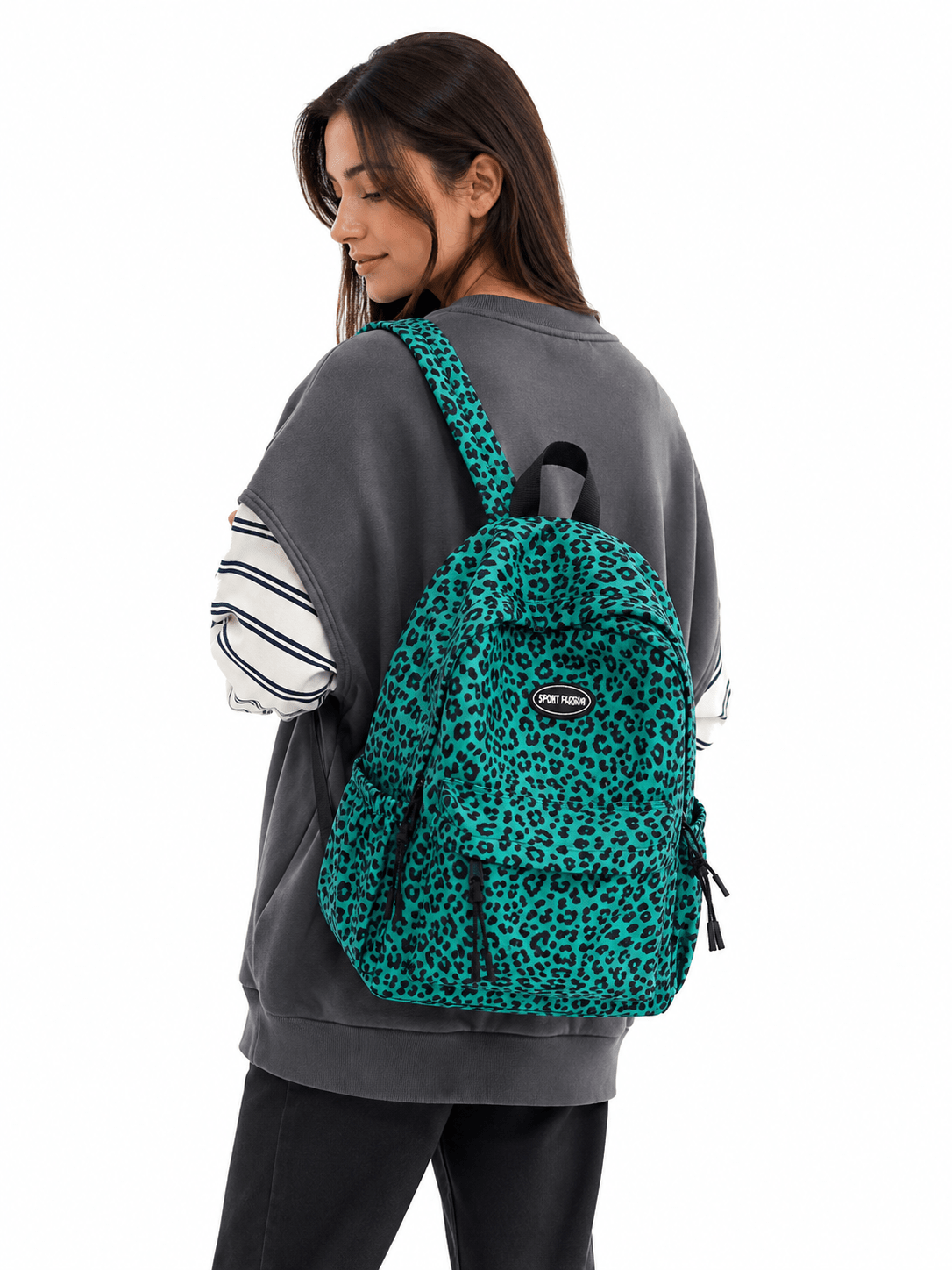 sac à dos motif léopard