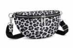 Sac banane léopard femme blanc en polyester – forme souple
