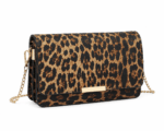 Sac à main bandoulière léopard femme marron clair en polyester