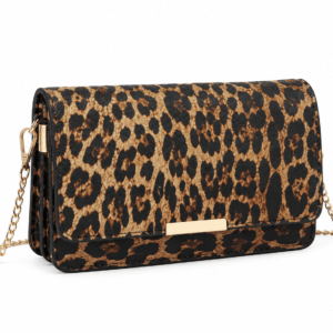Sac à main bandoulière léopard femme marron clair en polyester