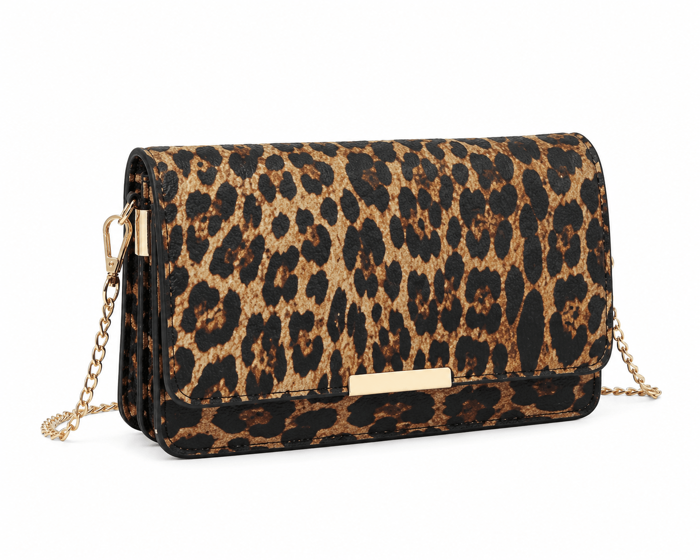 Sac à main bandoulière léopard femme marron clair en polyester