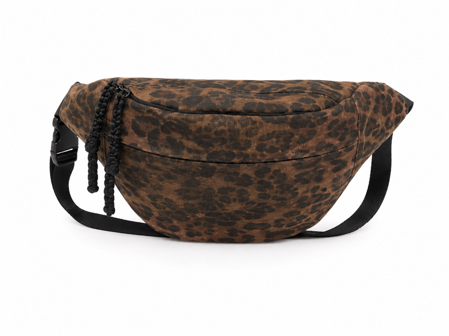 Sac banane léopard femme café en toile