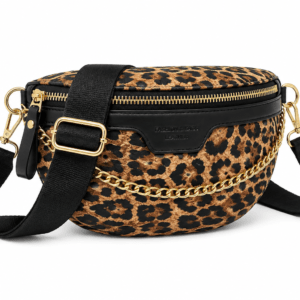 Sac banane léopard femme café