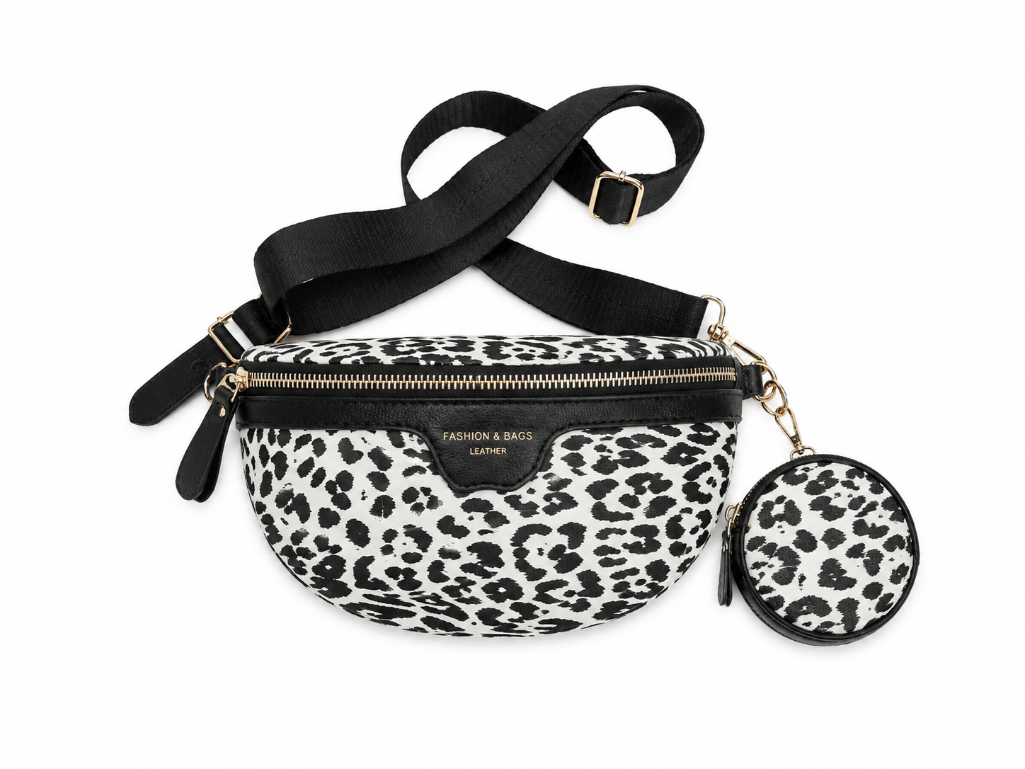 Sac banane léopard femme blanc