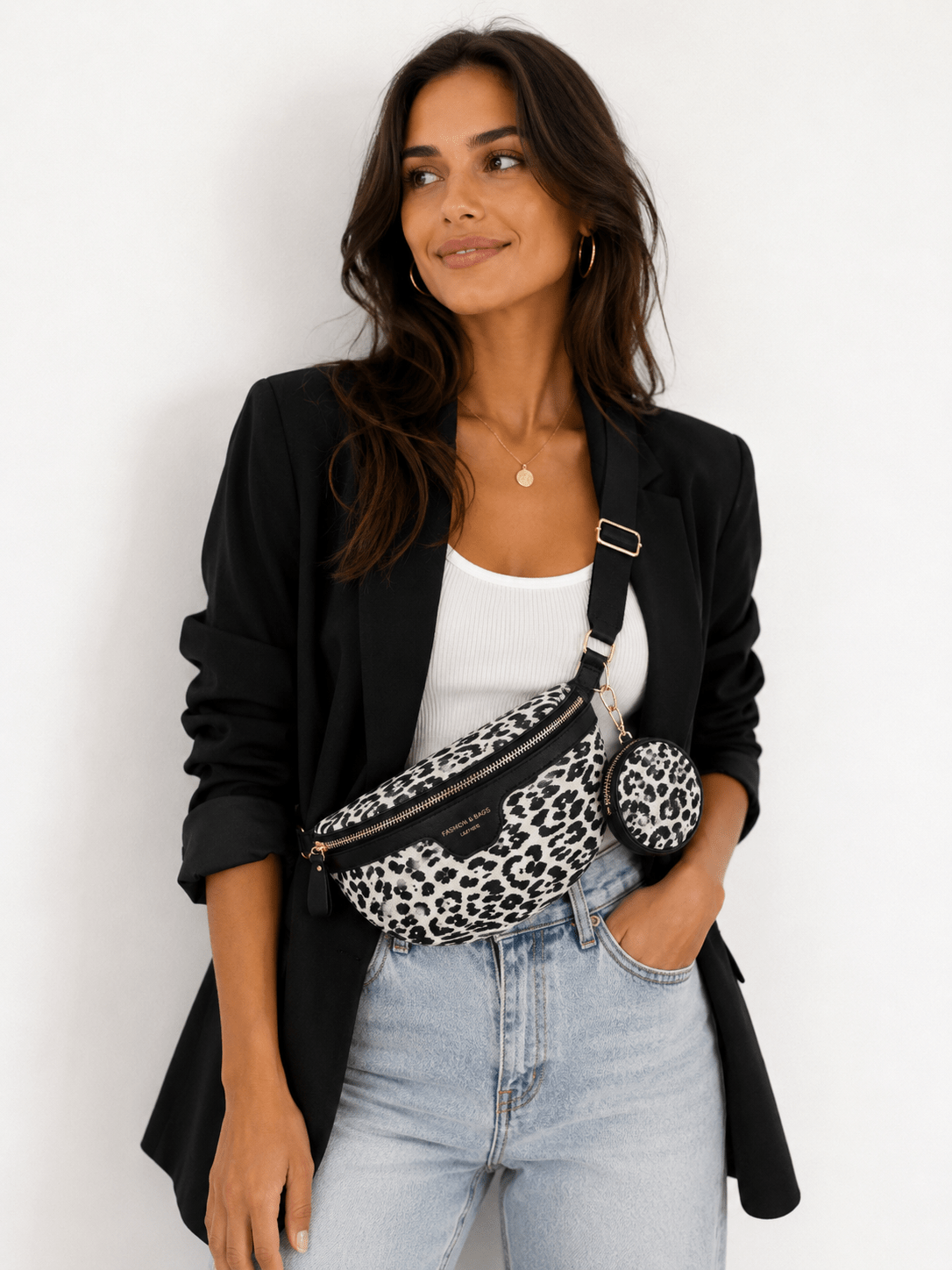 Sac banane léopard femme blanc – Image 2
