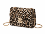 Sac à main bandoulière léopard femme marron en cuir
