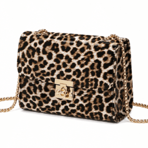 Sac à main bandoulière léopard femme marron en cuir