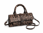 Sac à main bandoulière léopard femme marron en cuir