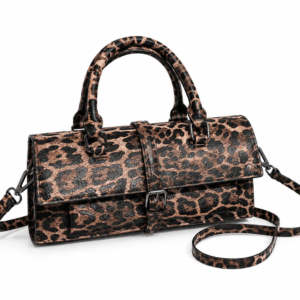 Sac à main bandoulière léopard femme marron en cuir
