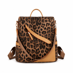 Sac à dos léopard femme marron clair – capacité 20-35 litres