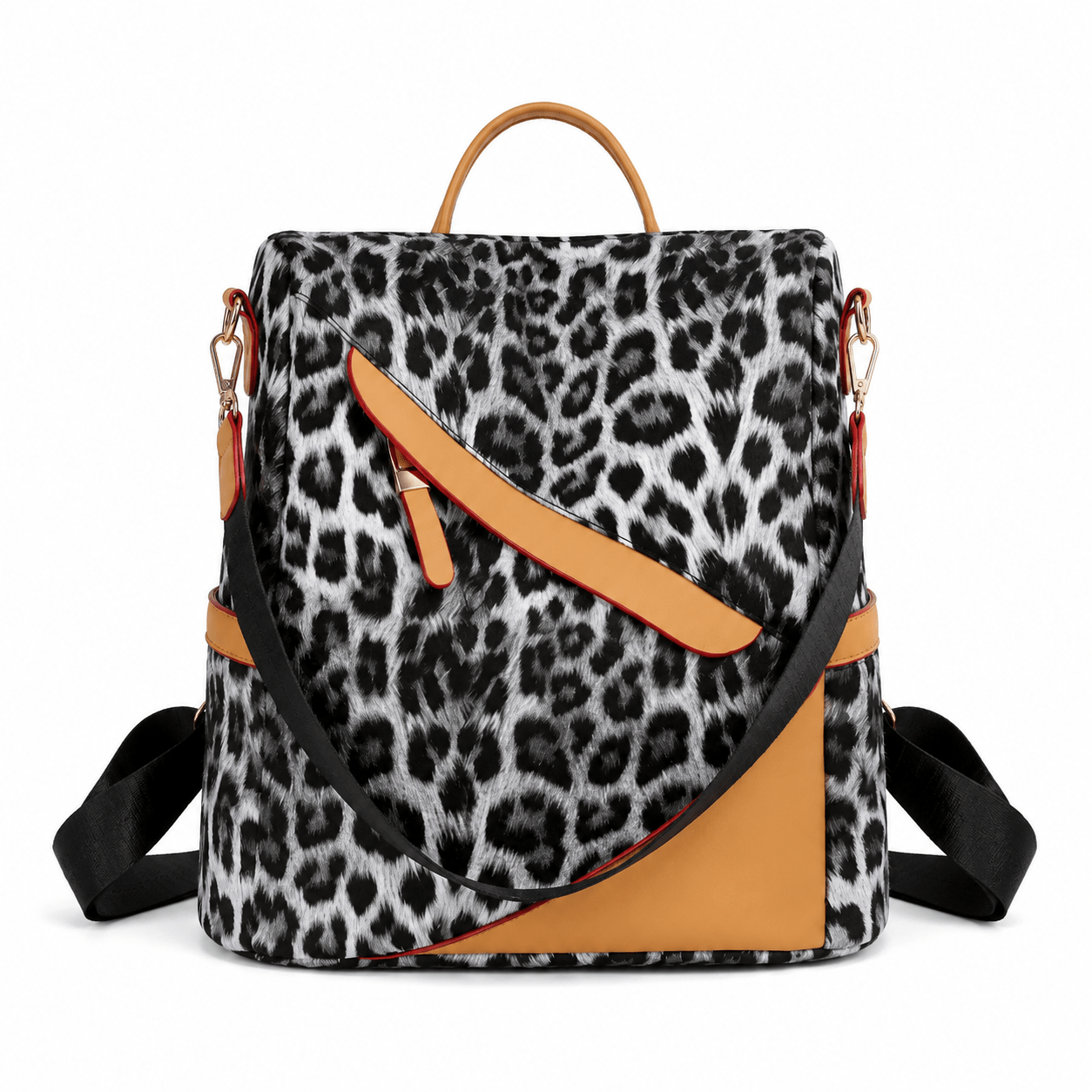 Sac à dos léopard femme gris