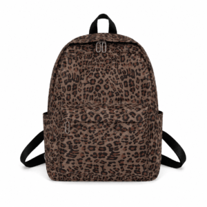 Sac à dos léopard femme marron en nylon et polyester – capacité inférieure à 20 litres
