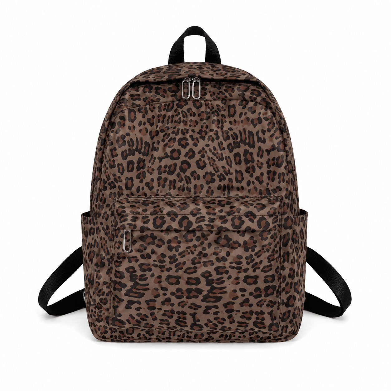 Sac à dos léopard femme marron en nylon et polyester – capacité inférieure à 20 litres