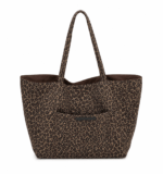 Sac cabas léopard femme noir en nylon et polyester