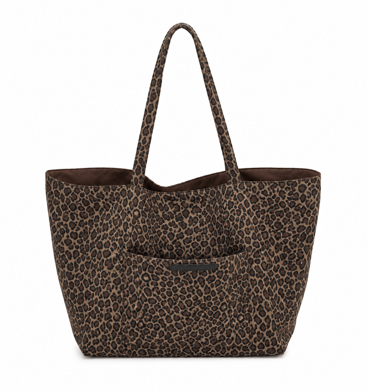 Sac cabas léopard femme noir en nylon et polyester