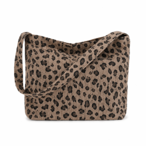 Sac cabas léopard femme marron en toile polyester