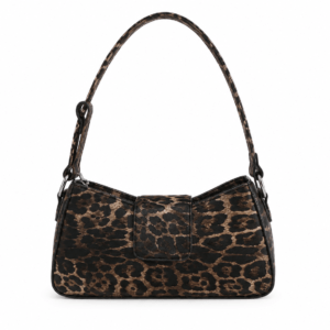 Sac à main bandoulière léopard femme marron foncé en polyester