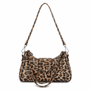 Sac à main bandoulière léopard femme marron en polyester