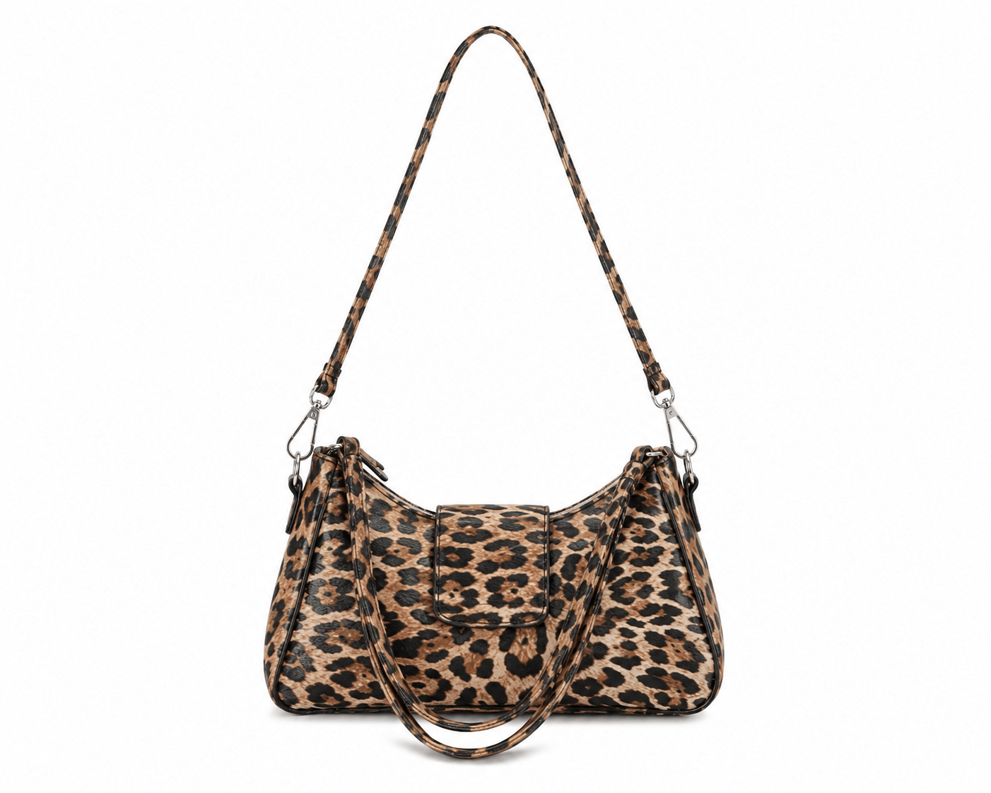 Sac à main bandoulière léopard femme marron en polyester