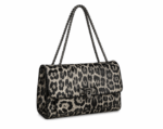 Sac à main bandoulière léopard femme gris en polyester