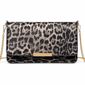 Sac à main bandoulière léopard femme gris en polyester