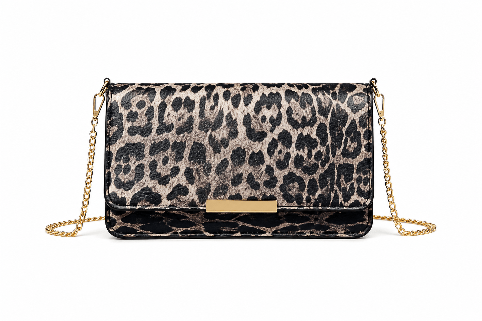 Sac à main bandoulière léopard femme gris en polyester