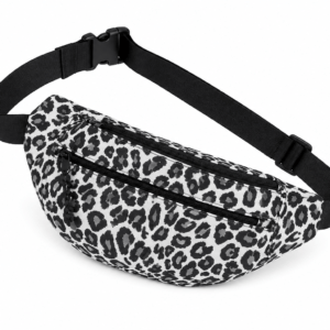 Sac banane léopard unisexe blanc en toile polyester