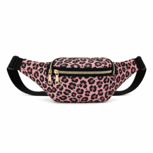 Sac banane léopard femme rose en nylon