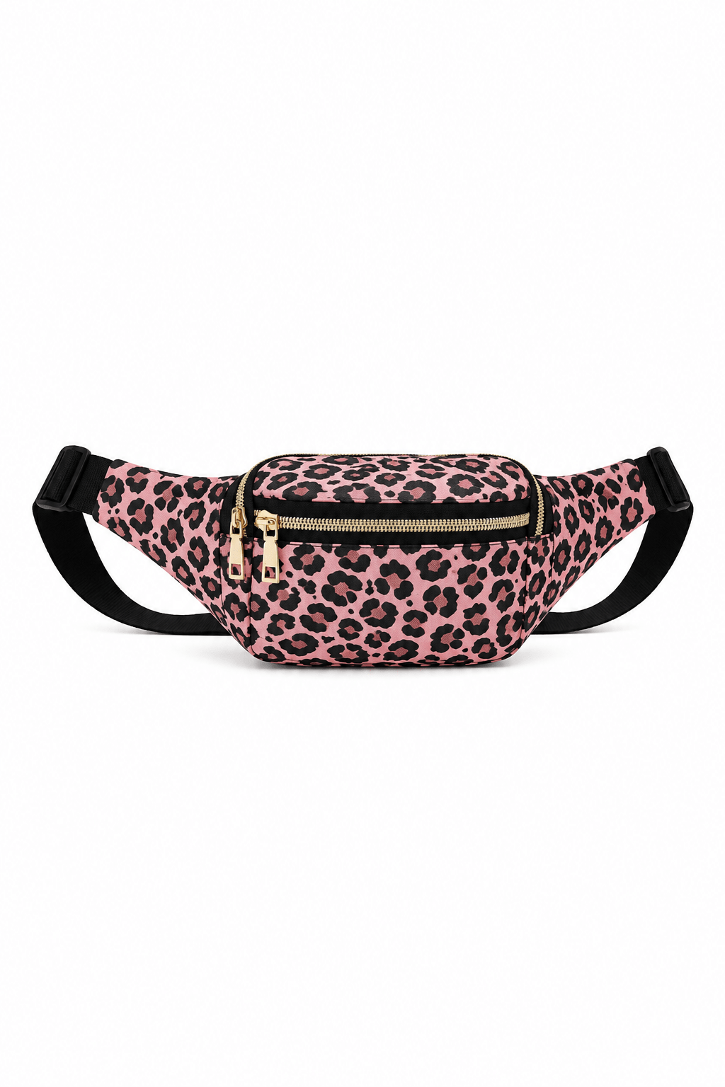 Sac banane léopard femme rose en nylon