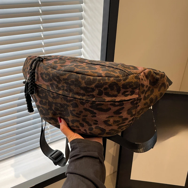 sac banane léopard femme Café