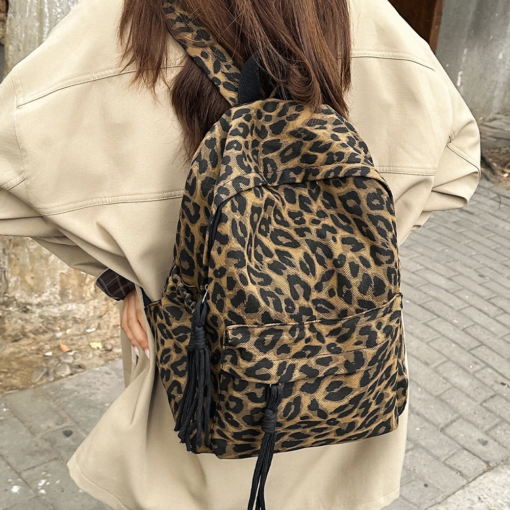 sac léopard marron clair