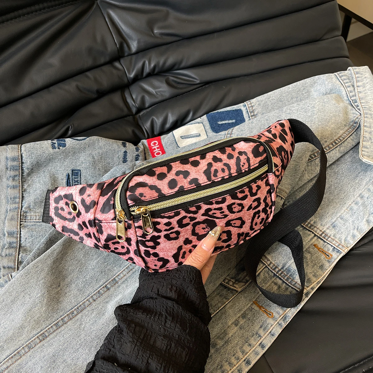 sac banane femme léopard rose