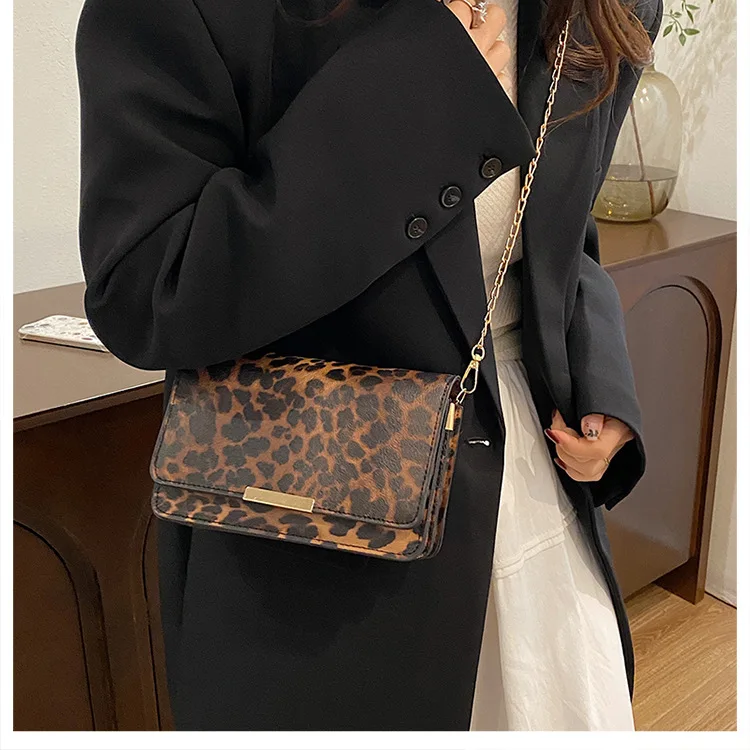 Sac a main bandoulière femme léopard Marron foncé – Image 3