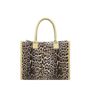 sac cabas léopard blanc