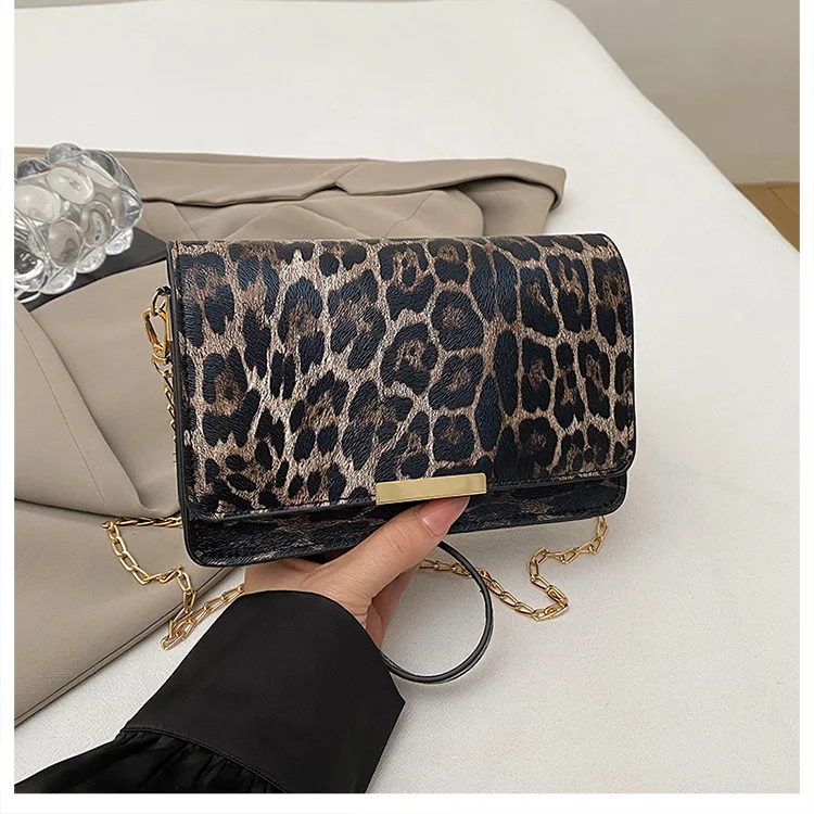 Sac a main femme bandoulière léopard Noir – Image 2