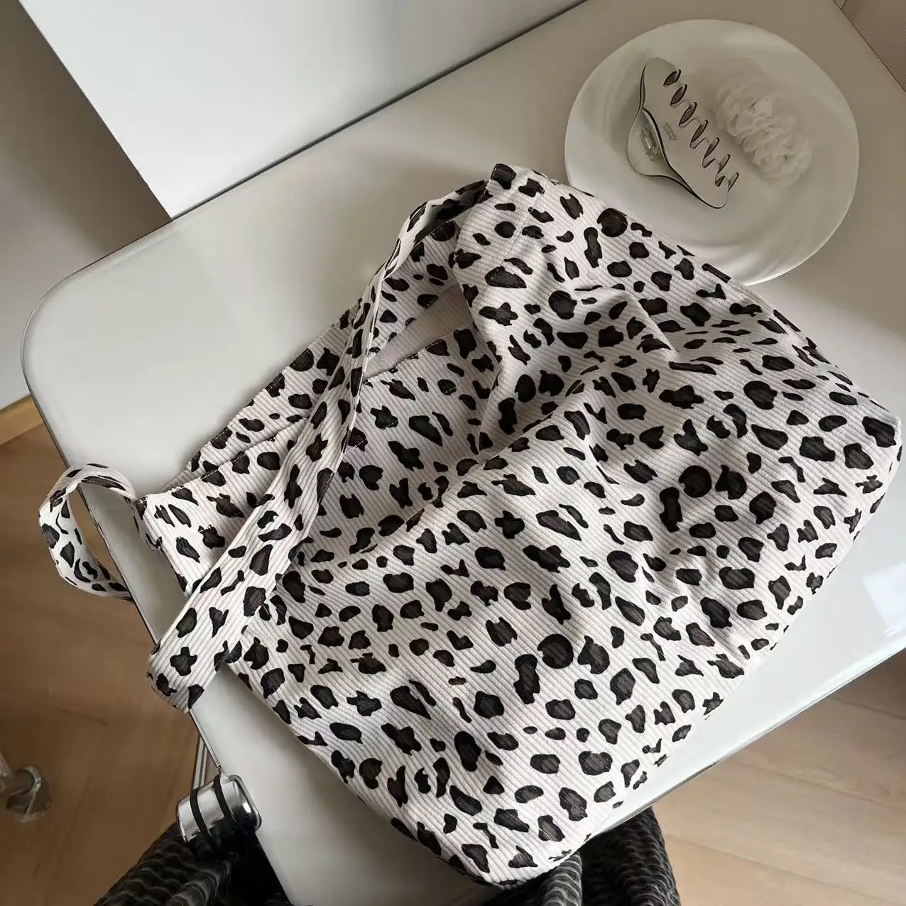 sac marron léopard