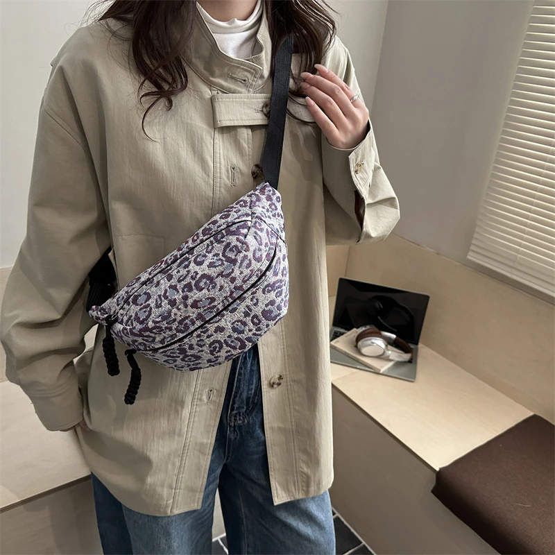 sac tendance motif léopard violet