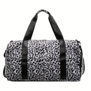 sac de sport léopard blanc noir
