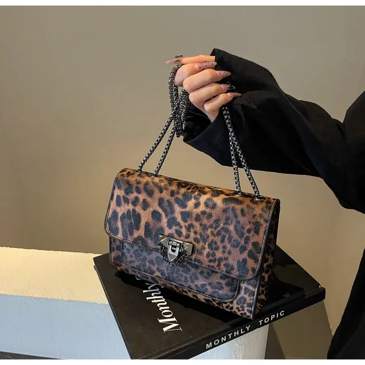 Sac a main femme bandoulière léopard Marron – Image 3