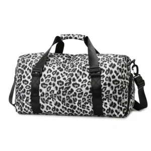 sac de sport leopard blanc