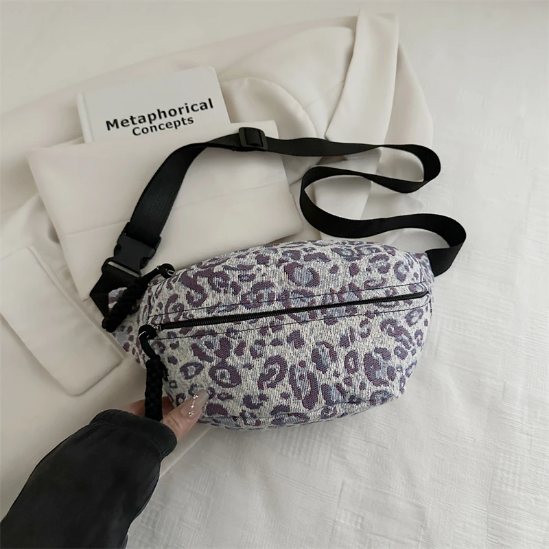 sac banane femme léopard Violet