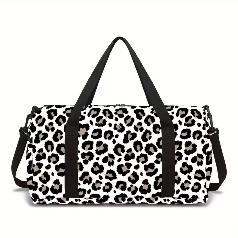 sac de sport léopard blanc gris