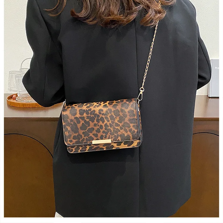 Sac a main bandoulière femme léopard Marron foncé