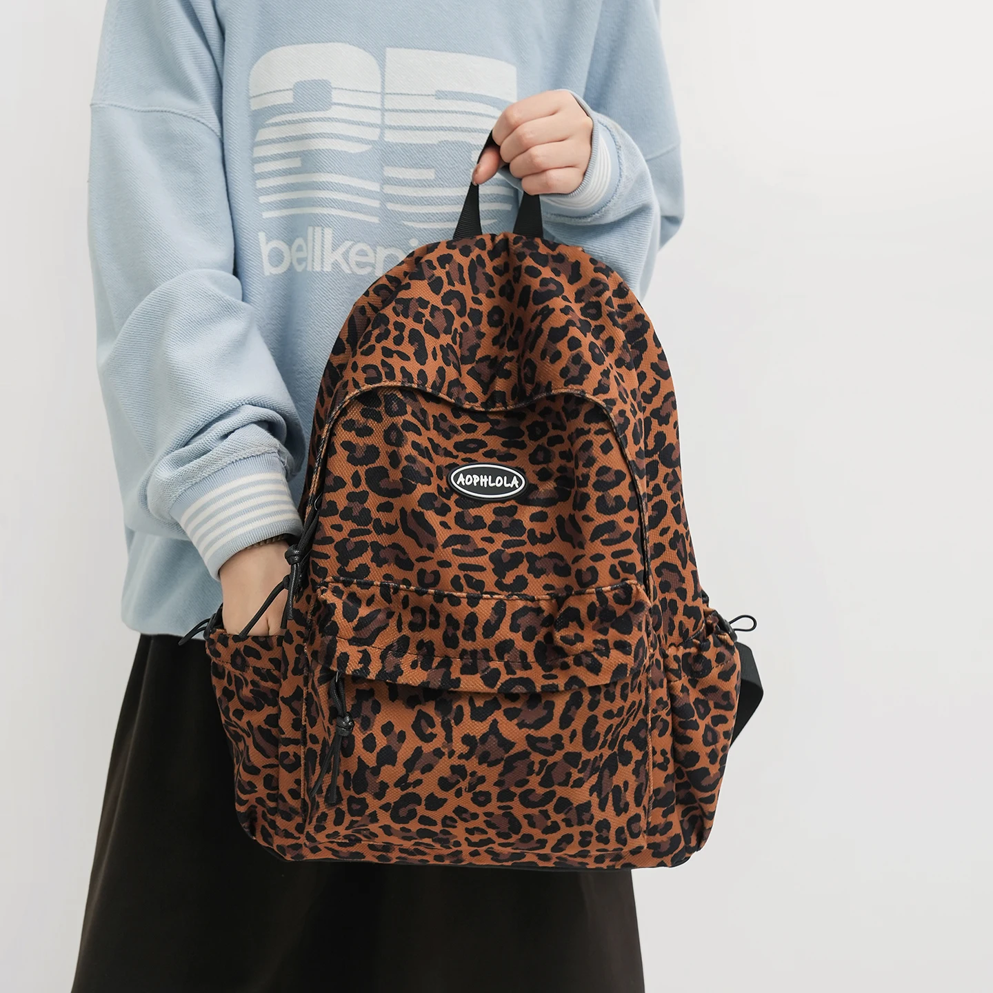 Sac a dos mode léopard marron