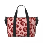 Sac de sport léopard femme rose – fermeture zippée, forme souple