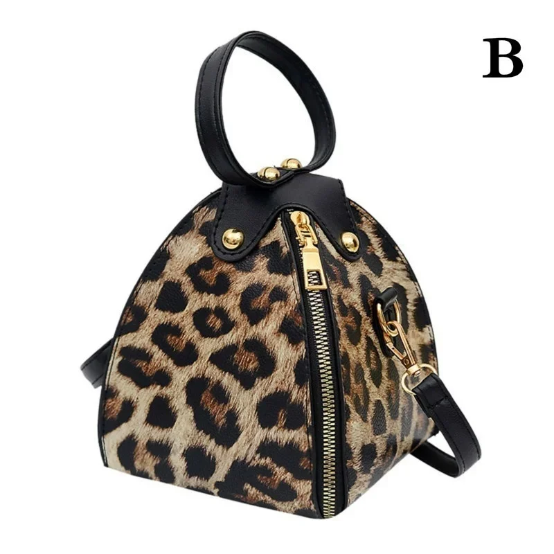 Sac a main petit bandoulière léopard Marron