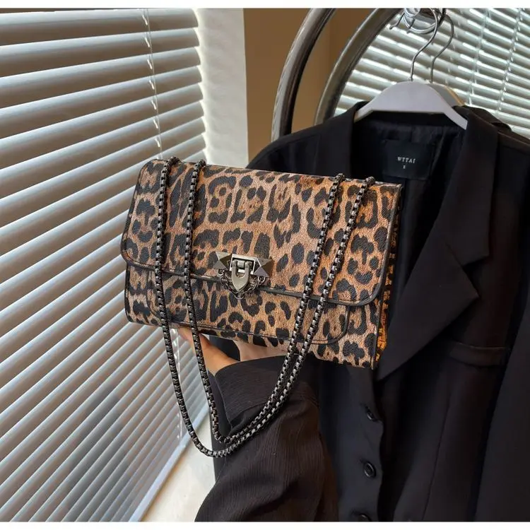 Sac a main femme bandoulière léopard Marron clair – Image 2
