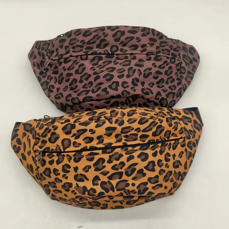 Grand sac banane léopard Marron clair & Violet